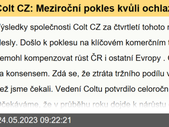 Colt CZ: Meziroční pokles kvůli ochlazení komerčního trhu USA - Komentář k výsledkům hospodaření