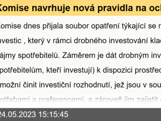 Komise navrhuje nová pravidla na ochranu drobných investorů v EU a posílení jejich postavení na trhu - Unie kapitálových trhů