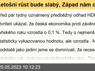 Letošní růst bude slabý, Západ nám opět utíká  