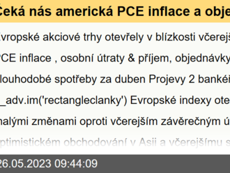 Čeká nás americká PCE inflace a objednávky zboží dlouhodobé spotřeby za duben - Ekonomický kalendář