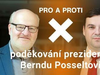 Měl prezident děkovat předsedovi Sudetoněmeckého krajanského sdružení? Pro a proti - diskutují Daniel Herman a Petr Macinka