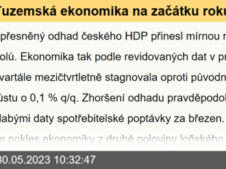 Tuzemská ekonomika na začátku roku stagnovala  