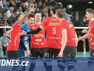 Volejbalisté Kladna ztratili v Budějovicích vedení 2:0 i celý zápas