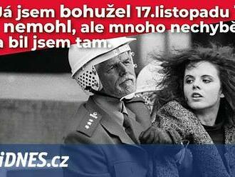 Prezident jako mlátička v listopadu 1989. SPD koláží naštvala fotografa