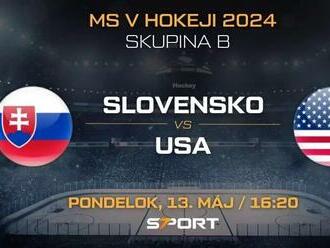 Slovensko – USA na MS v hokeji 2024: Program, zostavy, live prenos, výsledky