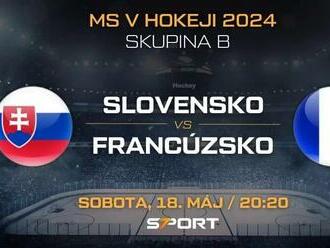 Slovensko – Francúzsko na MS v hokeji 2024: Program, zostavy, live prenos, výsledky