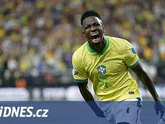 Brazílie porazila na Copa América Paraguay, dvakrát skóroval Vinícius Júnior