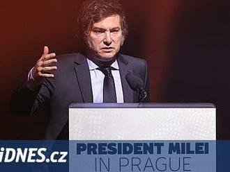 Argentinský prezident Milei jednal s Fialou. Po přednášce se setkal s Pavlem