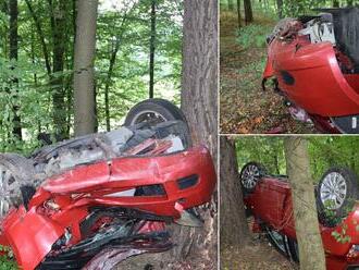 Hororová nehoda: Auto vpálilo do STROMU, osoby ostali zakliesnené! Mrazivé FOTO z miesta