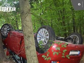 Auto zišlo z cesty a vpálilo do stromu! FOTO Z auta ostal len šrot